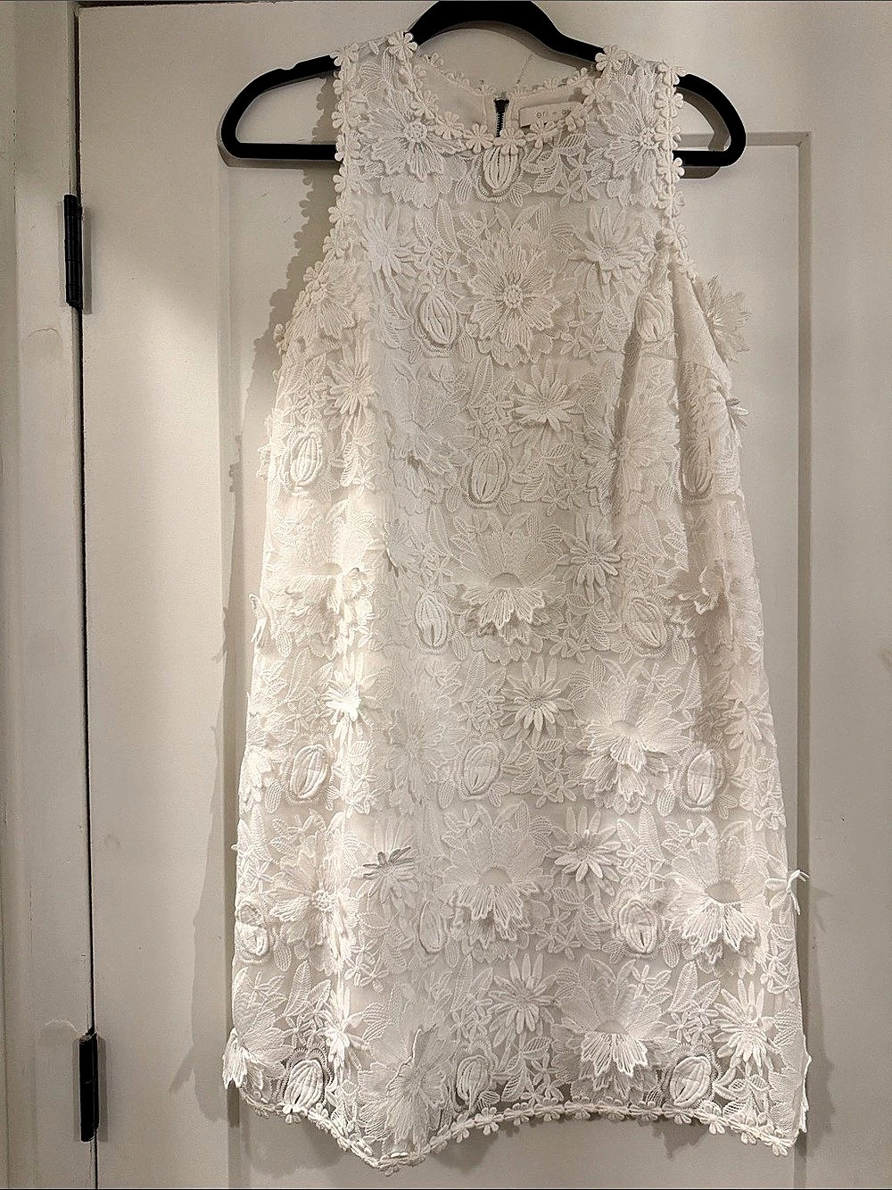 White Floral Lace Mini Dress Like New